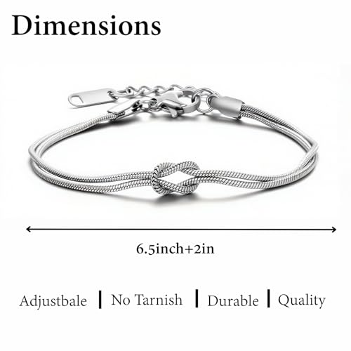 Matching Couple Bracelets – Infinity Promise Love Knot BFF Bracelets for Women & Men, Hypoallergenic Non-Tarnish Friendship Jewelry, Bestie Gifts, Forever Relationship Jewelry for Her/Him3