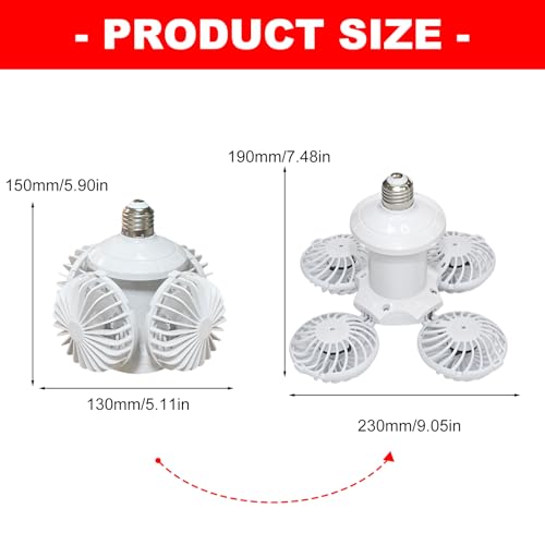 Ventilador de techo E27 con luz LED regulable y diseño colgante plegable para dormitorio 3