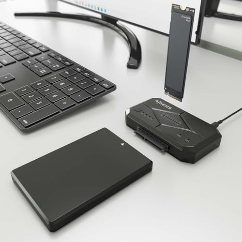 Estación de Docking AISENS SDDO-120C para discos SATA y M.2 NVMe con clonación USB Negro 7