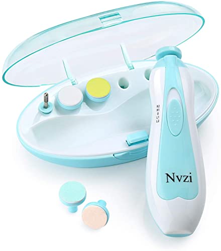 Image of Nvzi Baby Nail Trimmer Electric, Electric Nail File Baby Nail Clippers with Light, Toe Nail Sander for Thick Nails, Infant Nail Clippers for Newborn Or Toddler Toes and Fingernails (Blue)