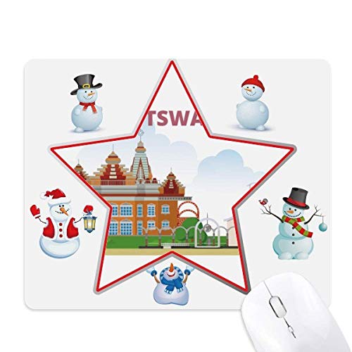 Tapis de souris de bureau bonhomme de neige étoile Mairie Botswana antidérapant