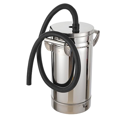 COYWEH Universal Stainless Steel Fluidized Powder Sprayer Bucket Fluidized Powder Coating Hopper Bottles for Powder Coating Machines,8L