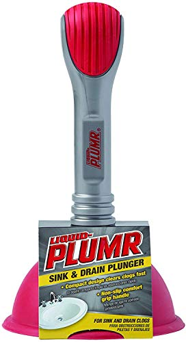 Liquid-Plumr 670040 Mini Sink and Drain Plunger, Gray