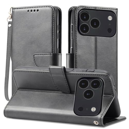 Étui portefeuille iPhone Xs Max noir clapet protection intégrale cuir