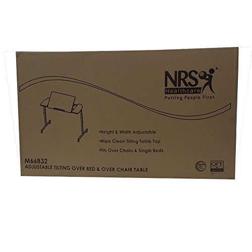 NRS Healthcare M66832 Wheeled and Tilting Over Bed or Chair Table - Height and Width Adjustable