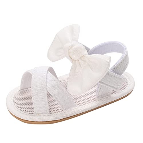 Summer Children Baby Toddler Shoes Girls Sandals Flat Bottom Light Open Toe Solid Color Bow Back Baby Sandals 12 Months