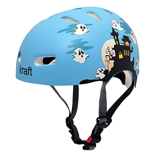 Capacete Kraft Fantasminha Azul - Skate / Patinete / Scooter Elétrica, Kraft Capacetes, G