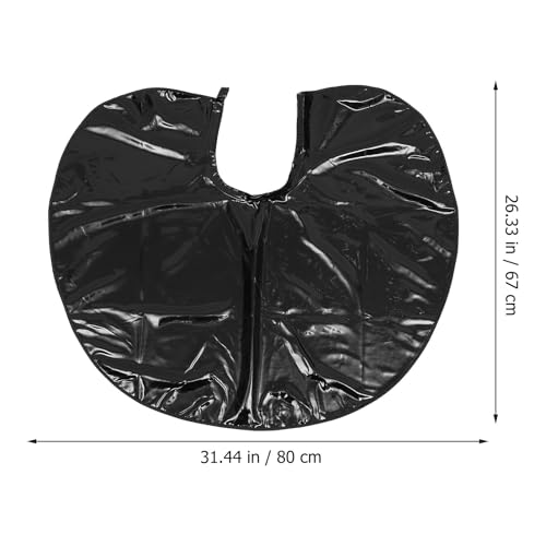 Capa impermeable para corte de cabello negra con cierre de broche miniatura 2