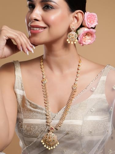 Image of Rubans American Diamond Zirconia Necklace Set Traditional Stylish Jewellery Gift for Women & Girls