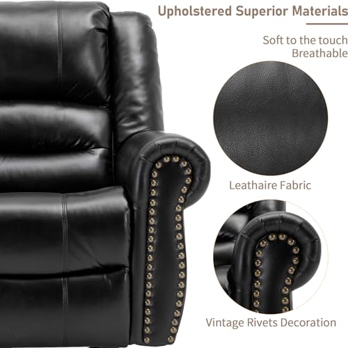 Sillón reclinable negro con masaje y giro 360° miniatura 7