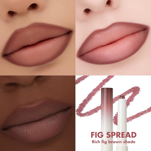 rom&nd LIP MATE PENCIL 07 Fig Spread - Precision Semi-Matte Lip Liner with Blending Brush for Effortless Natural Overlining, Contour & All-Day Wear