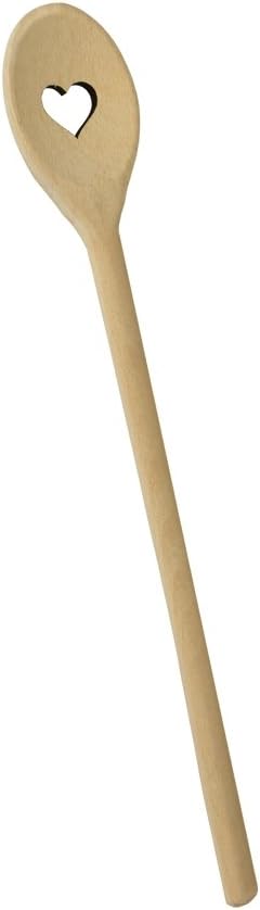 Metaltex Heart Oval Cooking Spoon, Wood, Brown, 28 x 1 x 1 cm