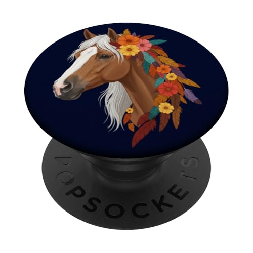Cute Floral Wild Horse Country Love Horse Riding Women Girls PopSockets PopGrip Adhesivo
