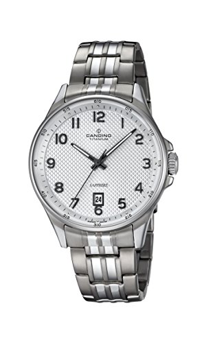 Candino Herren Datum klassisch Quarz Uhr mit Titan Armband C4606/1