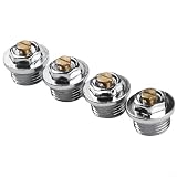 Set di valvole di ventilazione centrali per radiatore manuale, 4 pezzi, filettatura in ottone per aria compressa per metà riscaldamento, ugello di scarico configurabile cromato
