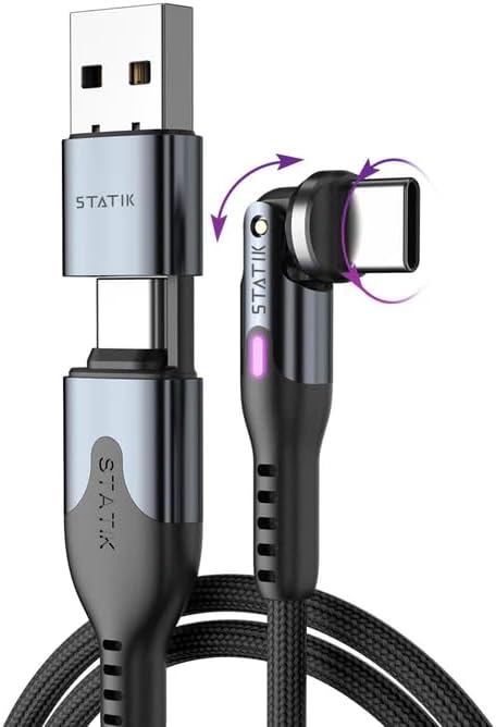 STATIK POWERPIVOT™ PRO USB-C to USB-C Fast Charge & Data Transfer | Rotating Connector. 10ft (3m)