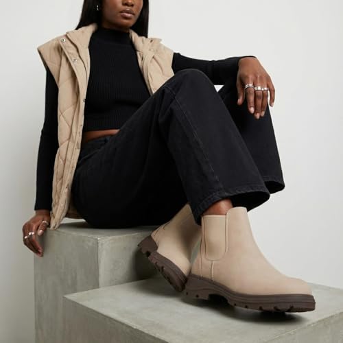 Image of CUSHIONAIRE Women's Britain Chelsea Boots, Soft Vegan Leather, Non-Slip Sole, Memory Foam, Back Pull Tab, Ankle Boots for Women, Wide Widths