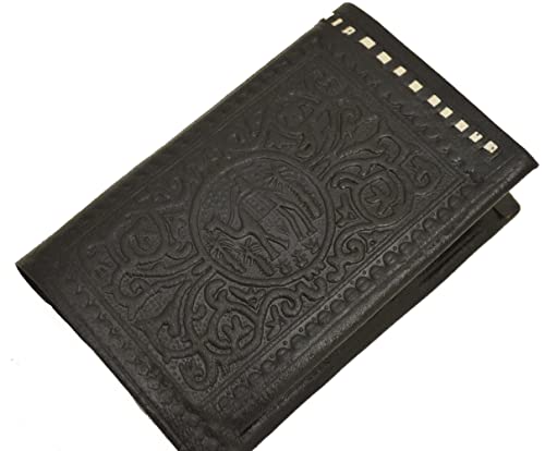 Treasures Of Morocco Handmade Moroccan By-fold Leather Wallet Large Vintage Exquisite Handy Black4