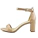Nine West Women's Pruce Heeled Sandal, Natural Patent, 10