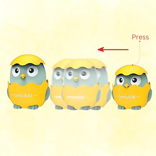 Image of Crackles Press & Go Chick Toy for Babies & Toddlers - Cute Cartoon Push and Go Animal Car - Battery-Free Mini Toy for Early Play - Multicolor - Pack of 1