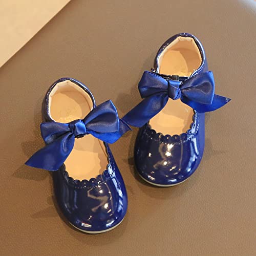 Girls Sandals Girls Dress Shoes for Girls Wedding Bowknot Girl Shoes Princess Party Slippers for Girls Size 5 Big Kids (Blue, 30 Little Child)4