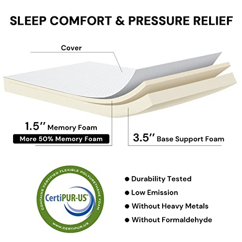 Sunsgrove Folding Bed With Mattress Twin Size, 75" X 38", Roll Away Bed With 5" Memory Foam Mattress, Portable Foldable Fold Up Guest Bed For Adults (Twin) #TOP2