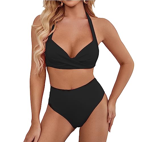 Lorymachy Bikini-Sets für Damen - Sexy V Ausschnitt Push Up Neckholder...