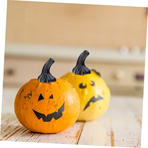 Operitacx 30pcs Artificial Pumpkin Handle Faux Pumpkin Stems Black Trim Mini Pumpkins for Crafts Fake Pumpkin Handle DIY Foam Lantern Fake Pumpkin Stem Plastic Craft Supplies Pumpkin Head