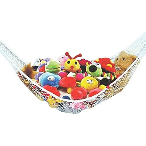 Bodyplus Teddy Hammock, White Large Stuffed Toys Organizer Rip-Resistant Toys Teddy Storage Mesh Net with Anchors and Screw Hooks - Toy Hammock for Stuffed Animals, Basket Ball, Football etc Cover
