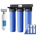 Waterdrop 3-Stage Whole House Water Filter System Reduce Iron&Manganese and Waterdrop AP431 AP430SS Whole House Scale Inhibitor Filter Heater Softener System