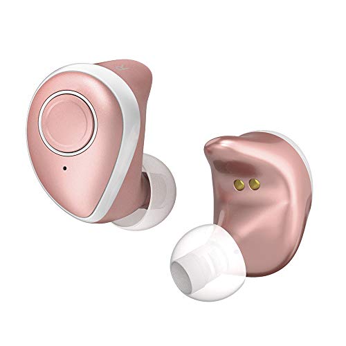 Rose Gold Wireless Earbuds, Bluetooth 5.0 Earbuds Ergonomic Noise Reduce, 28H Playtime True