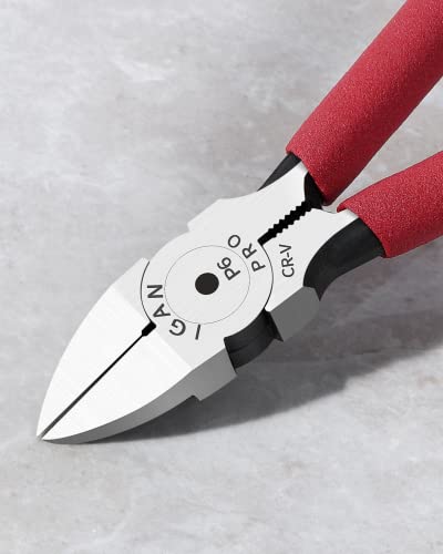 Image of IGAN-P6 Wire Cutters (Pack of 2), 6-inch Ultra Sharp & Powerful Side-cutting Pliers with Longer Flush Cutting Edge, Ideal Wire Cutter for Crafts, Floral, Electrical & Any Clean Cut Needs