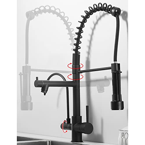 Robinet cuisine 3 voies pivotant 360 avec mitigeur multifonction