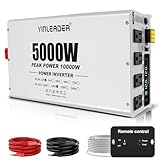 5000 watt Power Inverter 12V to 110V/120V, Solar Inverter Remote for RV Camping Off-Grid Solar Inverter Systems