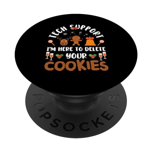 Fun Christmas Tech Support Estoy aquí para eliminar sus cookies PopSockets PopGrip Intercambiable