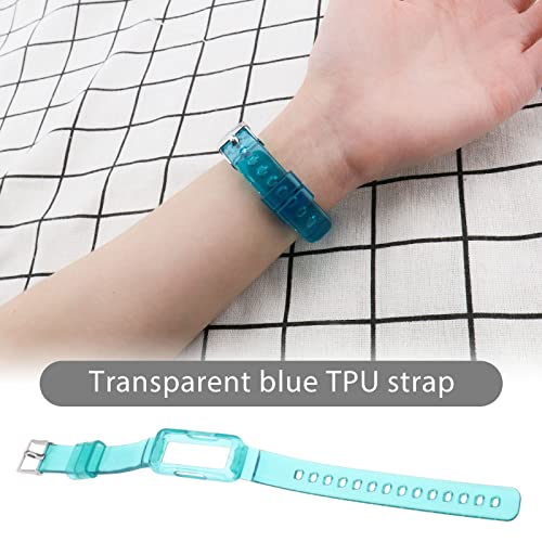 EMSea Watch Strap Compatible with Fitbit Luxe/Inspire HR/Inspire 2/Ace 2/Ace 3 Smartwatch Tracker Replacement Watch Band TPU Wristband Transparent Blue - Image 2