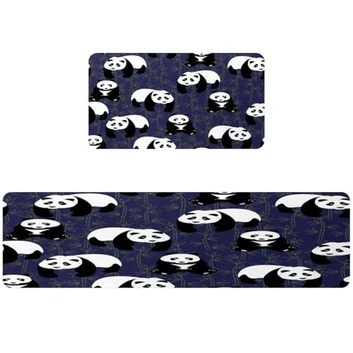 Tapis de cuisine absorbant et lavable motif panda mignon - 2