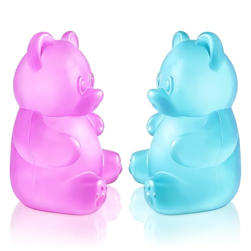 2 Pcs Gummy Bear Fidget Squeeze Toys, Stress Ball Sensory Relief Toy, Filled Squishy Toys Kids Stress Relief Birthday Gifts Party Favors, Classroom Prizes