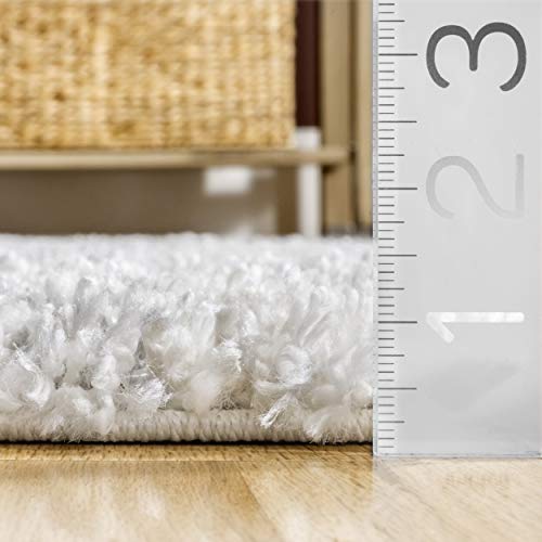 Nuloom Brooke Contemporary Shag Runner Rug, 2' 6" X 6', Ivory #TOP1