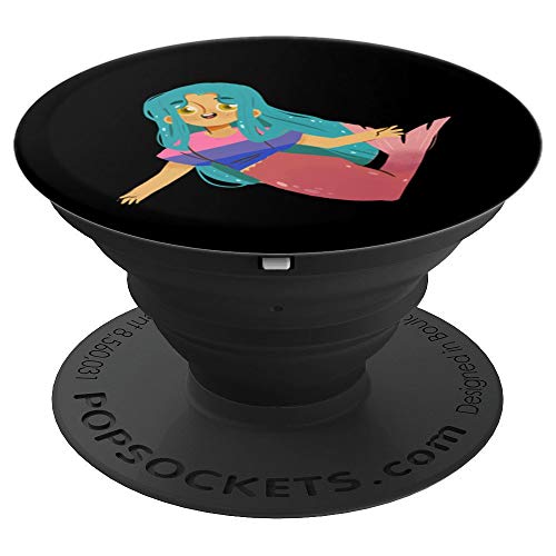 Bisexual Mermaid Cute Funny LGBTQIA Aesthetic Bi Pride Flag PopSockets Agarre y Soporte para Teléfonos y Tabletas