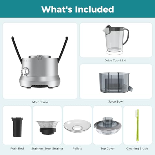 Image of OLIXIS Centrifugal Juicer Machines, 500W Juice Extractor with 2 inch Feed Chute and Pallet for Vegetable and Fruit, Electric Juicer with 3 Speed Quick Juicing, Easy to Clean, BPA-Free, Silver