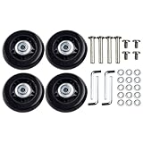 RichVibe 4 piezas de equipaje para ruedas de repuesto de 54 mm, 64 mm, maleta con material, rodamiento central de 6 mm, incluye ejes, tornillos, arandelas y llaves