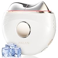 EMS Gua Sha Elektrisch, ANLAN Gesichtsmassagegerät Gegen Falten Blau Violett Rotlichtlampe Gesicht Kalt Wärme Massagegerät Gesicht 3 Intensitätsstufen Face Massager Anti Aging