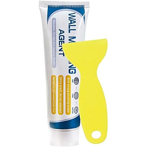 100g Wall Mending Agent Cream Drywall Repair Kit,Waterproof Wall Mending Agent with Free Scraper,Quick & Easy Solution to Fill The Holes and Crack in Wall Surface (1PCS) Cover