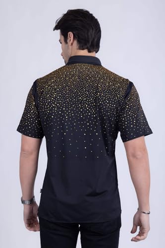 Barabas Men's Rhinestones Button Down Short Sleeve Shirts 4SST064