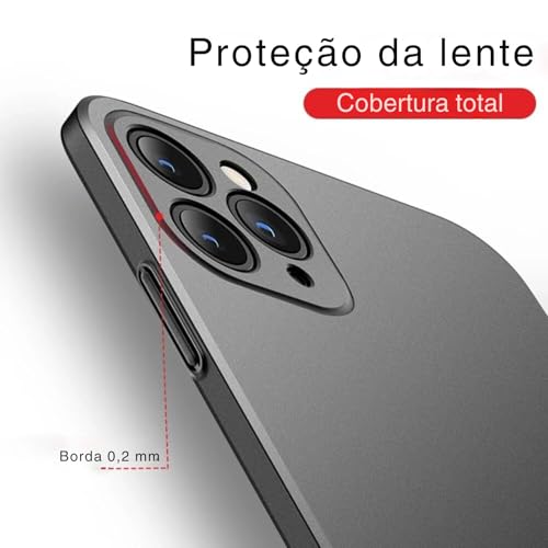 Capa Capinha Para iPhone 16 Pro Max Tela 6.9 Case Acrílica Fosca Ultra Fina Premium (Preta)