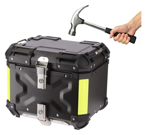 Genérico Baúl De Motocicleta, Caja De Almacenamiento Impermeable De Aleación De Aluminio, Ip68 A Prueba De Polvo Y Agua, Caja De Viaje De Instalación Rápida (Black 100L)