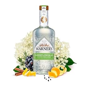 Warner’s Elderflower Flavoured Gin 70cl, Premium Fruit Gin, Great for Gin Gifts, Natural Gin Made With Real Elderflower, Ideal For Gin Based Cocktails Including Gin & Tonic, Tom Collins, or a Martini