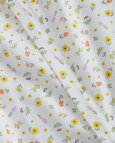 Image of Duvet Cover King Size - Floral Duvet Cover Set - 3 Piece - Little Blooms | Soft Floral Duvet Cover 104 x 90 with 2 Pillow Shams, Comfy Floral Bedding Set, Hotel Luxury with Zipper Closures & Ties