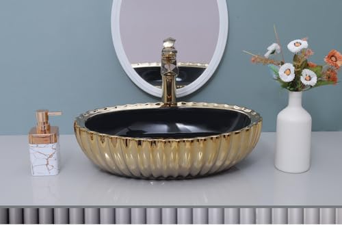 MAHISRE Ceramic Tabletop Wash basin, Designer Ceramic Countertop, Wash Basin/Sink For Bathroom And Livingroom. 19 * 13.5 * 5.5 IN (G3041) (B0D17WM4ZW) Amazon Price History, Amazon Price Tracker